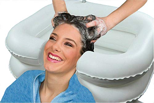 Portable Shampoo Bowl For Elderly, Disabled, Pregnant, Injured, Bedridden, Handicapped, Hair Washing Tray For Sink At Home With Drain Tube, Inflatable Shampoo Basin For Bedside, Shampoo Tub For Locs #TOP7