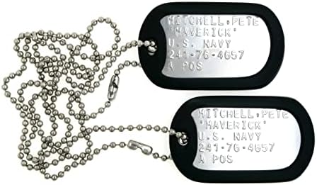 Stainless Steel Military Dog Tag Set Halloween Costume