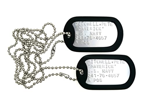 WARDOG SURPLUS MAVERICK Stainless Steel Military Dog Tag Set Halloween Costume Prop