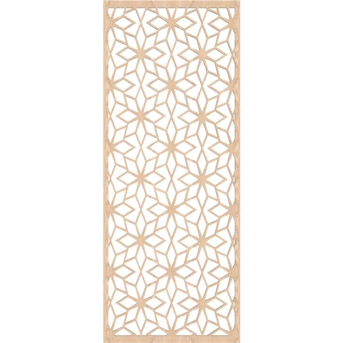Image of 17 3 /8 inchW x 44 3 /8 inchH x 1 /4 inchT Lake Decorative Fretwork Wood Wall Panels, Red Oak