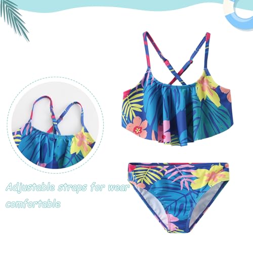Girls Two Piece Swimsuits Bikini Tie Dye Bathing Suit Hawaiian Swimwear Set for Girls 3-16 Years3