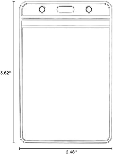 Miniatura 7 de King Sum - Porta gafete de identificación vertical, sellable, impermeable, plástico transparente, compatible con RFID, proximidad, tarjeta de banda