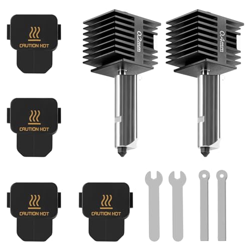 Howarx 2PCS A1/A1 Mini Hotend Nozzle 0.2mm/0.4mm Hardened Steel Replacement Parts with 4PCS Silicone Cover for Bambu Hotend A1 Series Only (Including Bambu A1/A1 Mini) by Howarx - Used condition - US$14.40
