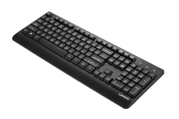 Image of Lenovo USB-A Wireless Keyboard, Reliable Wireless connectivity, Upto 1 Month Battery Life, Spill-Resistant, Durable Keys with up to 10 Million clicks, ROHS Compliant, 0.436Kg, 4Y41U02455, 1Y Warranty