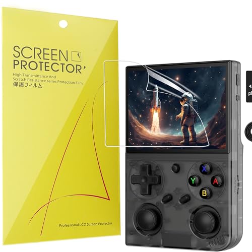 G350 Retro Handheld Game Screen Protector, [6 Pack] Full Coverage TPU Clear Film Compatible for G350 Retro Handheld Game (6 Pack)