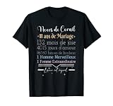 11 ans de mariage noce de corail - cadeau noces de corail T-Shirt
