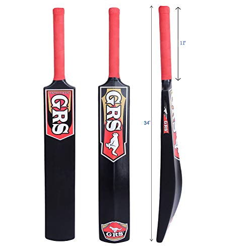 GRS Cric_01 Stunner Bigger Edge Full Size Hard PVC and Plastic Cricket Bat (2.5-Inch) (Black)