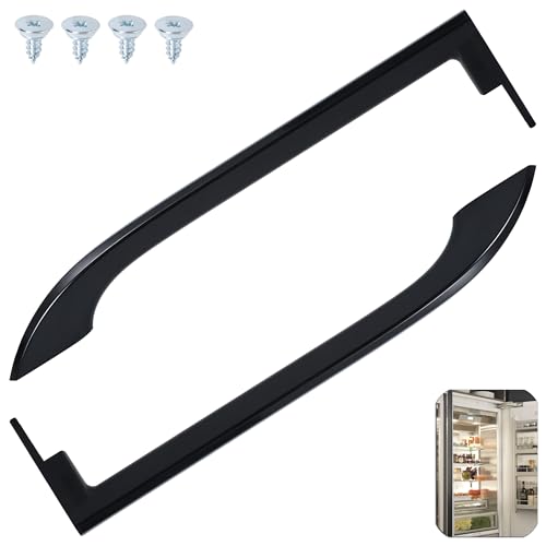 2 Pieces Upgrade 5304506471 5304486361 Refrigerator Door Handle Compatible with Frigidaire Refrigerator Replacement Part for AP6036332 PS11731976 EAP11731976 Contains 4 Screws (Black)