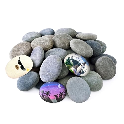 RITOLLO 26PCS Large Painting Rocks, Natural River Rocks, 2-3 Inches Flat Rocks for Painting, Rock Painting for Kids, Stones for Arts & Crafting
