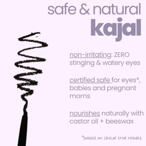 Image of TuCo Kids Matte Kajal With Castor Oil & Almond | Safe Kajal For Babies | Water-Proof, Preservative-Free & 100% Lead-Free | No Added Harmful Chemicals, Black | Pack of 2