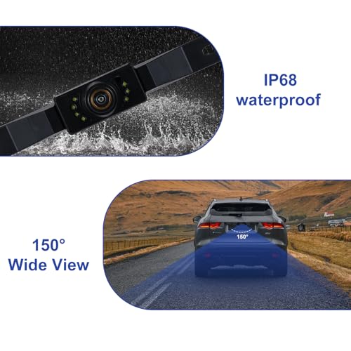 Image of Docooler Backup Camera, Rear View Camera with 7-inch IPS Monitor, AHD Night Vision Backup Camera, 150 Wide-Angle, DIY Adjustable Guide Lines, IP68 Waterproof Reverse Camera for Car, Truck, RV, SUV