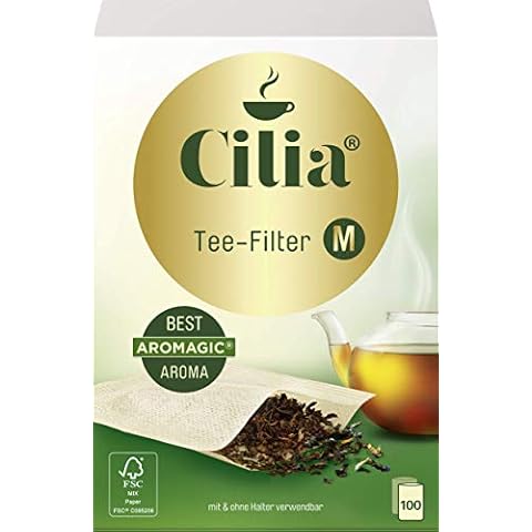 Cilia Teefilter-Set, Papier-Filter zur Verwendung mit und ohne Halter, 100 Stück, Größe: M, Naturbraun, 125425 Cover