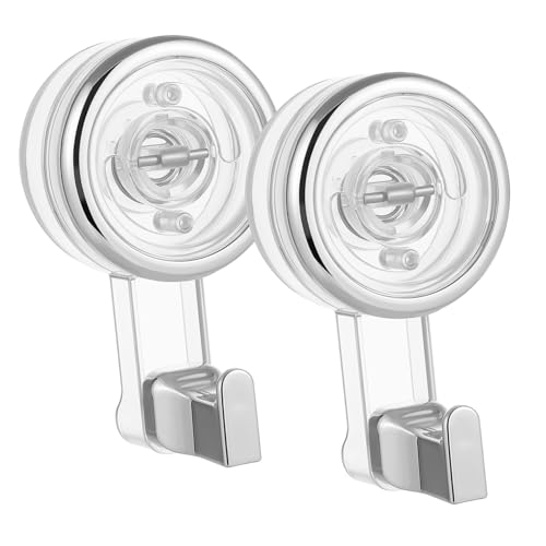 Ipetboom 2 piezas Ganchos de Ventosa Transparentes Giratorios sin Taladro para Colgar Toallas Utensilios Decoraciones Baño Cocina Vidrio Azulejos