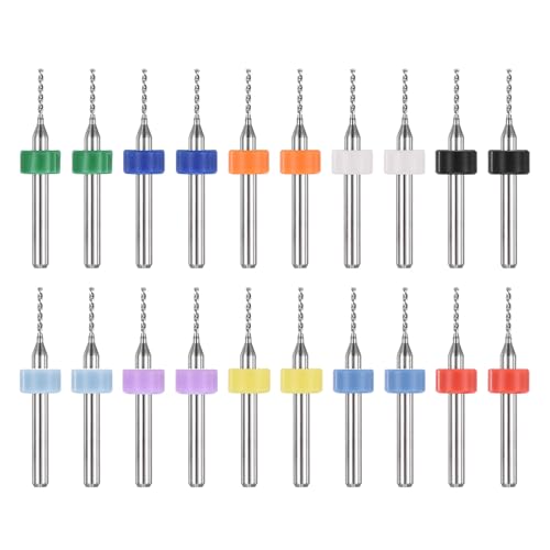 PATIKIL 20 Pack 1.05mm Micro Drill Bits Carbide Tungsten Steel