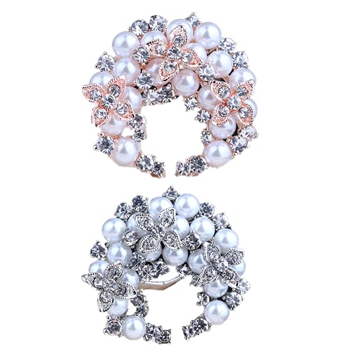 ruirui-home Seidenschalschnalle Brosche mit bunten Blumen für Damen Mädchen schöne elegante moderne Nadel geeignet für Schal Kleidung Kleiderecke usw. (2 Stück) Cover