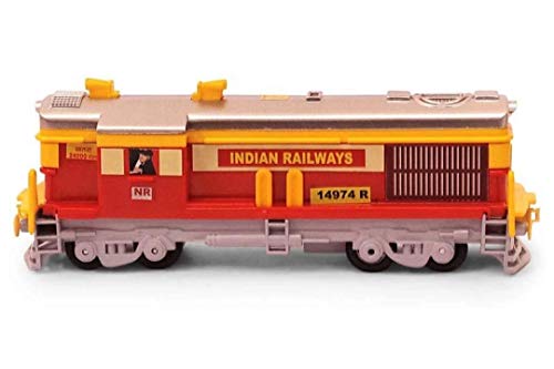 Image of CENTY Train Engine - Red Yellow, Pull Back Action, 8 Wheels, Realistic Design, Age 3-12