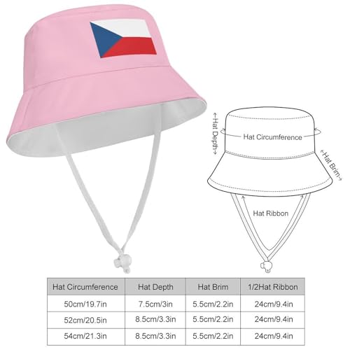 Czech Republic Flag Bucket Hat for Big Boys Girls,Trendy Sun Hat for Beach,Fun Outdoor Vacation Boonie2