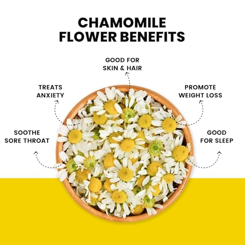 Image of TEAFLOOR Dried Soothing Chamomile: Antioxidant-Rich Chamomile Tea For Increasing Immunity And Perfect Night's Sleep | No Caffeine, 35 Grams (Pack Of 5) |, Loose Leaves