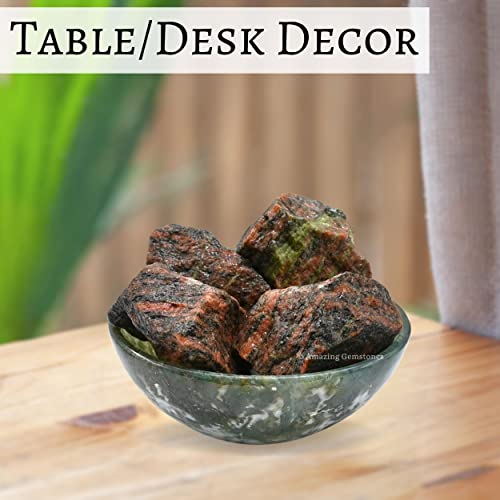 Image of Amazing Gemstone 2 Pieces Unakite Raw Crystals and Healing Stones, Natural Rocks for Tumbling and DIY Raw Stones and Crystals