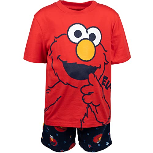 Sesame Street Elmo Infant Baby Boys T-Shirt And French Terry Shorts Outfit Set Blue/Red 24 Months #TOP3