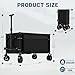 Favoyard 150L Heavy Duty Festival Trolley on Wheels, Folding Camping Trolley with All-Terrain Wheels and Adjustable Handle, Garden Wagon Cart for Beach Outdoor Camping Garden Picnic, Black