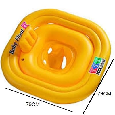 Image of Inflatable Kiddie Float | Water Baby Floater for Kids| Safe Anti-flip Diaper Style Swim Tube Rider| Swim Pool Tube for Toddlers|Multicolor Cute Swimming Pool Safety Seat (Pool School)