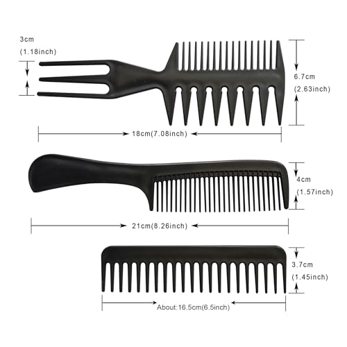 10PCS Black Hair Comb Set Professional Salon Hairdressing Styling Comb Set Multifunction Anti-Static Barbers Brush Combs Set for Women Men - Image 3