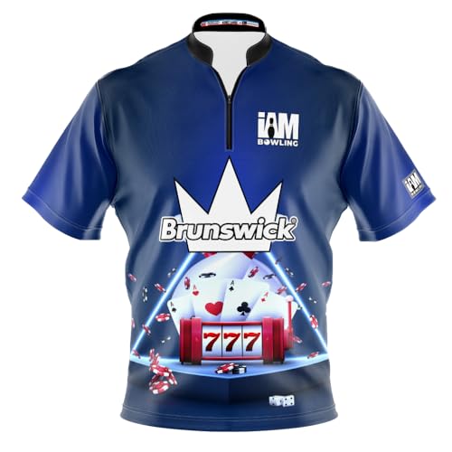 Logo Infusion I AM Bowling Jersey Short Sleeve Sash Collar 2332 BR2 Made in USA BRUNSWICK2 (US, Alpha, 4X-Large, Regular, Regular, Multi)