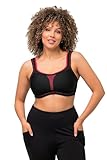 Stretch-Kontrasteinsatz Ulla Popken Damen Sport BH Bügelloser Mesh Einsatz Cup C-e, Salsa, 115E