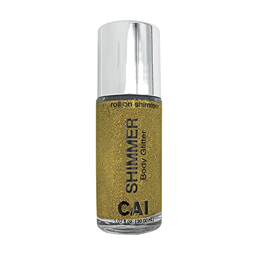 Cai Beauty Nyc Gold Glitter | Easy To Apply, Easy To Remove | Roll On Shimmer For Body, Face And Hair | Holographic Cosmetic Grade Glamour #TOP19