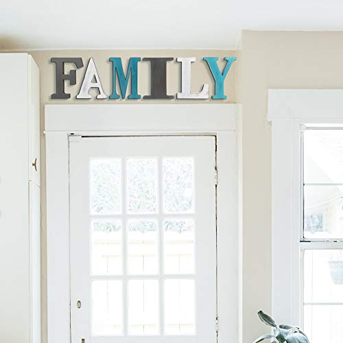 Solution4Patio Wooden Family Decorative Signs With Back Hanging Holes, Freestanding Cutout Words Table Centerpiece, Rustic Letters For Living Room, Home Decor #D303A00 #TOP3