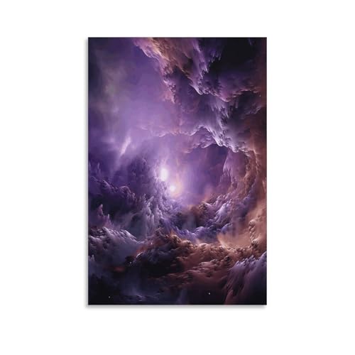 VstaDank Purple Galaxy Canvas Wall Art on Canvas Prints Artwork