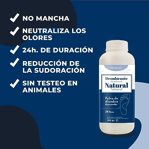 Desodorante Pies. (200Gr) Talco Para Pies De Alto Poder Antitranspirante. Polvo De Alumbre Puro, Natural Y Sin Aluminio. Para Sudor Y Mal Olor Durante 24hs. Ecologico Y Sin Parabenos. (DOS (200Gr.)) - imagen 3