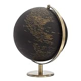 Torre & Tagus Latitude Vintage World Globe with Gold Accents (Vintage Black)