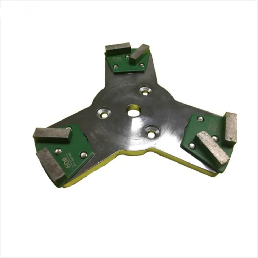 Grinding Disc for ASL40 Three M6 Thread Holes Trapezoid Grinding Disc Diamatic Metal Bond Grinding Pads for ASL Concrete Floor Grinder (16#-M6-Soft Bond-Yellow-9PCS)