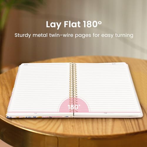 Image of Taja Spiral Lined Journal for Women, Pretty Hardcover Journal Notebook, A5