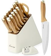 Hancorys Knife Set, 14 Pieces Kitchen Knives Set with Block and Gift Sharpener, High Carbon Stain...