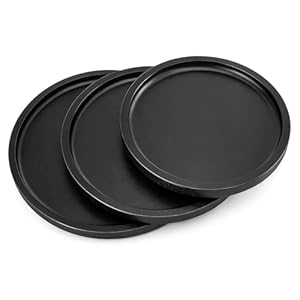 3Pcs Round Wood Tray，Coffee Table Tray，Rustic Circle Wooden Centerpiece Trays,Wooden Decorative Serving Tray for Coffee Table and Home Decor