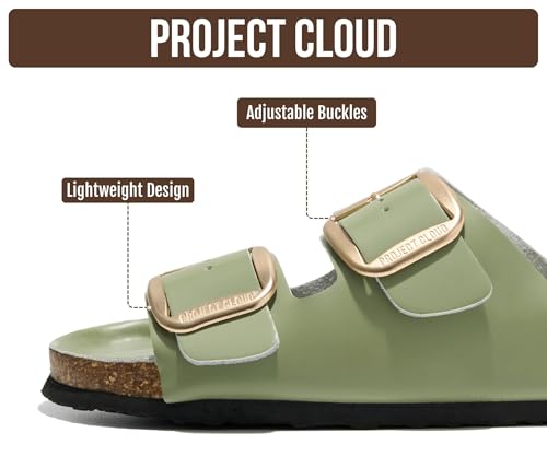 Image of Project Cloud 100% Genuine Leather Footbed Sandals for Women (Santorini)