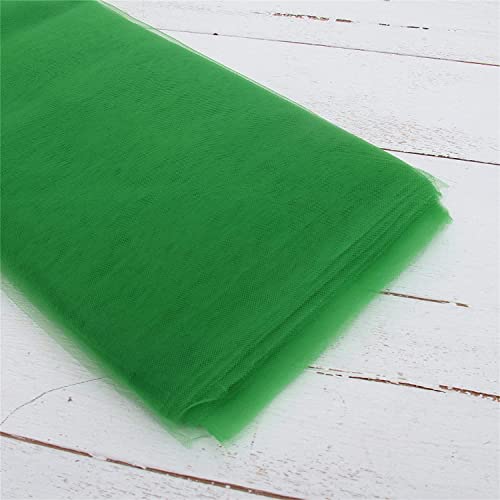 Image of Multi Purpose Solid Nylon Soft Net Combination Fabric - for Wedding, Parties, Costumes, and Decoration (32.8 x 4 Feet, Dark Green)