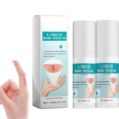 Spray liquido per bendaggi da 30 ml, traspirante, impermeabile, gel curativo per ferite, per piccoli tagli, graffi, ferite (2 pezzi)
