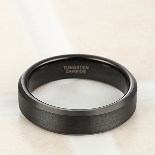 Image of Frank S.Burton Tungsten Ring for Men Women 3mm 4mm 6mm 8mm Beveled Edge Matte Silver Band Comfort Fit Size 4-15