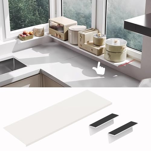 Extension de comptoir sans perçage pour étagère de rebord de fenêtre cuisine beige