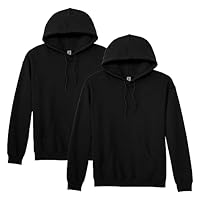 Gildan Adult Fleece Hoodie Sweatshirt, Style G18500, Multipack, Black (2-Pack), Large