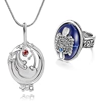HJYZY Joyería de vampiro collar con colgante de verbena, anillo