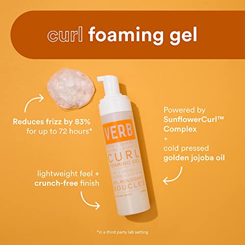 Verb Curl Foaming Gel – Frizz Control Mousse For Curl Definition – Curl Enhancing Hair Product For Medium Hold – Locking Gel For Waves, Soft Curls And Coils, 6.7 Fl Oz #TOP3