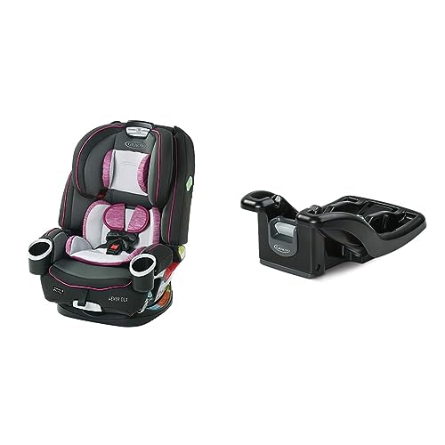 Graco 4Ever DLX 4 in 1 Car Seat | Infant to Toddler Car Seat, with 10 Years of Use, Joslyn, 20x21.5x24 Inch & SnugRide Lite Infant Car Seat Base, Black