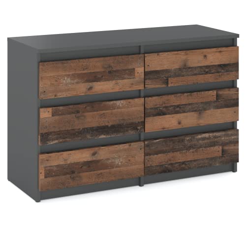MRBLS Kommode mit 6 Schubladen Sideboard Schubladenschrank Kleiderschrank...