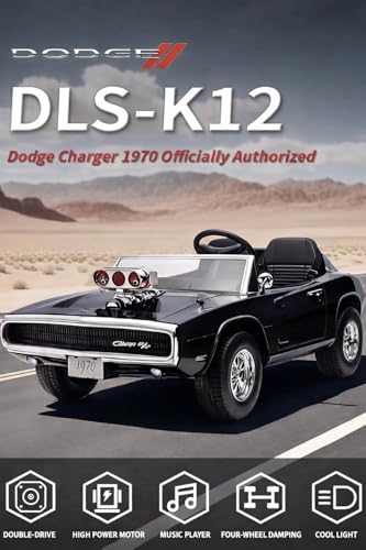 Image of Kids Licensed Dodge Charger 1970 | Big Size 12V Electric Ride On Car for Kids with Remote Control, Music and Light1-7 Yrs Car Battery Operated Ride On | Double Seater | Smoke Feature