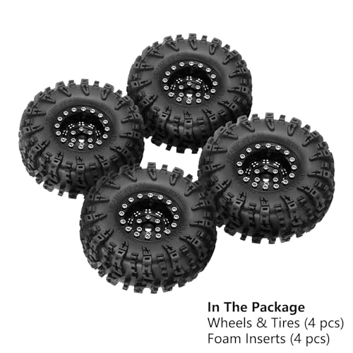 Image of INJORA 1.3 inch Aluminum Wheels and Swamp Claw Tires for 1 /18 1 /24 RC Upgrade